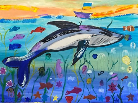 Kunstwerk für den Wal- und Delfinschutz © Hermann-Leeser-Schule Dülmen